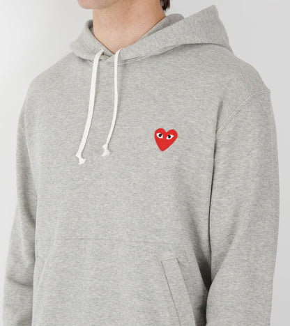 U Red Heart Hoodie Grey