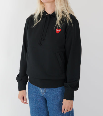 U Red Heart Hoodie Black