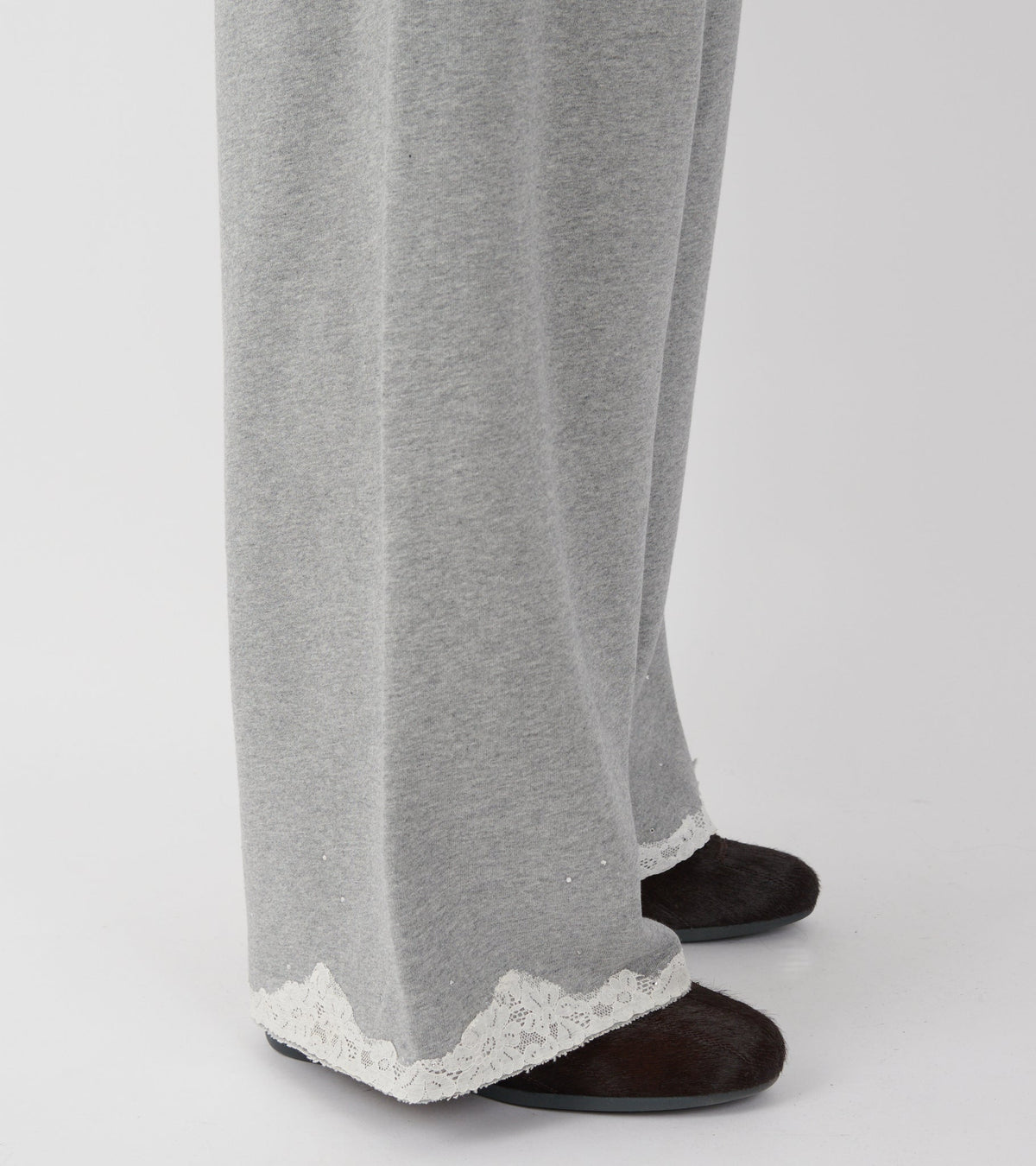 Lace Sweatpants Dark Grey Melange