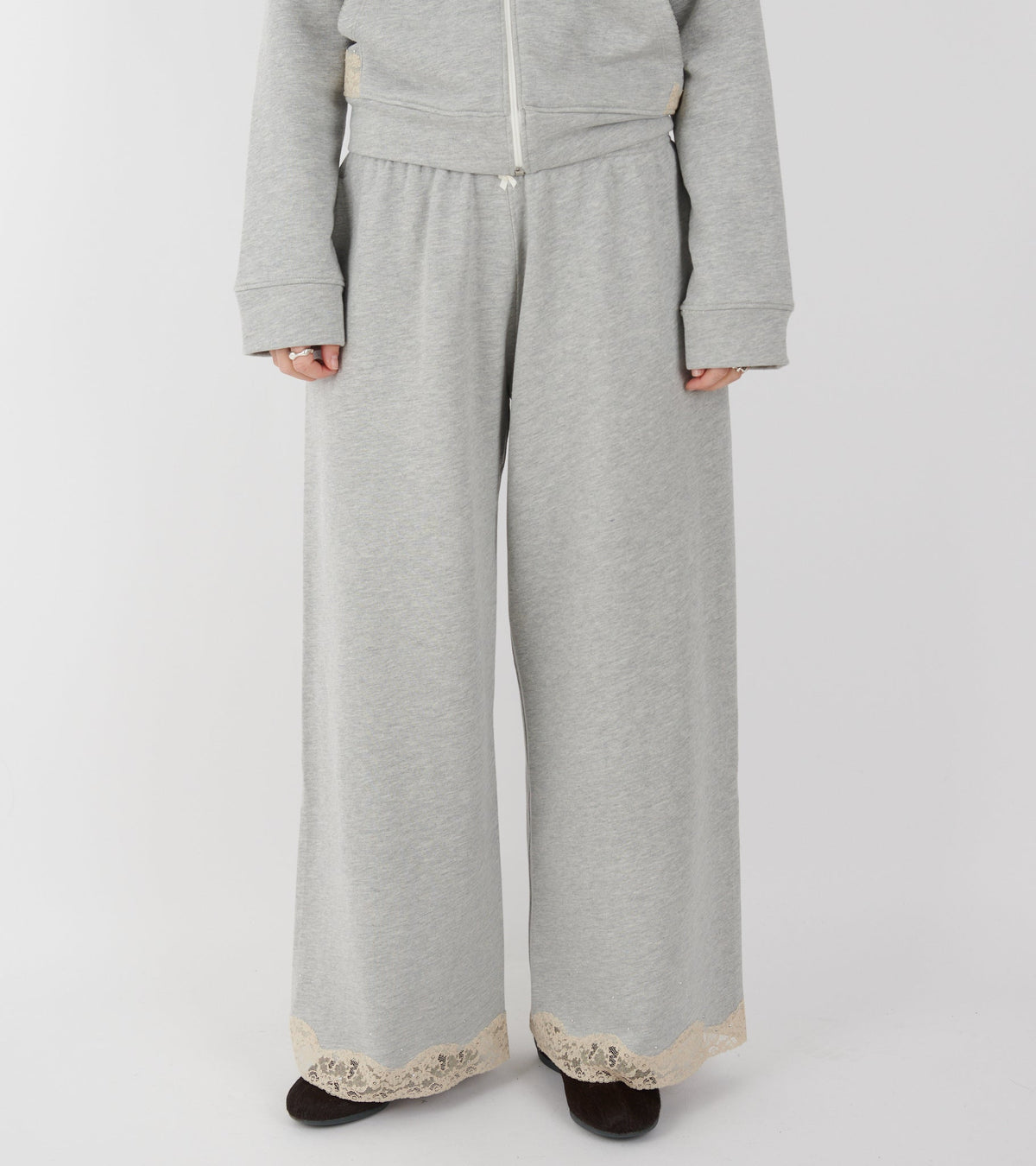 Lace Sweatpants Light Grey Melange
