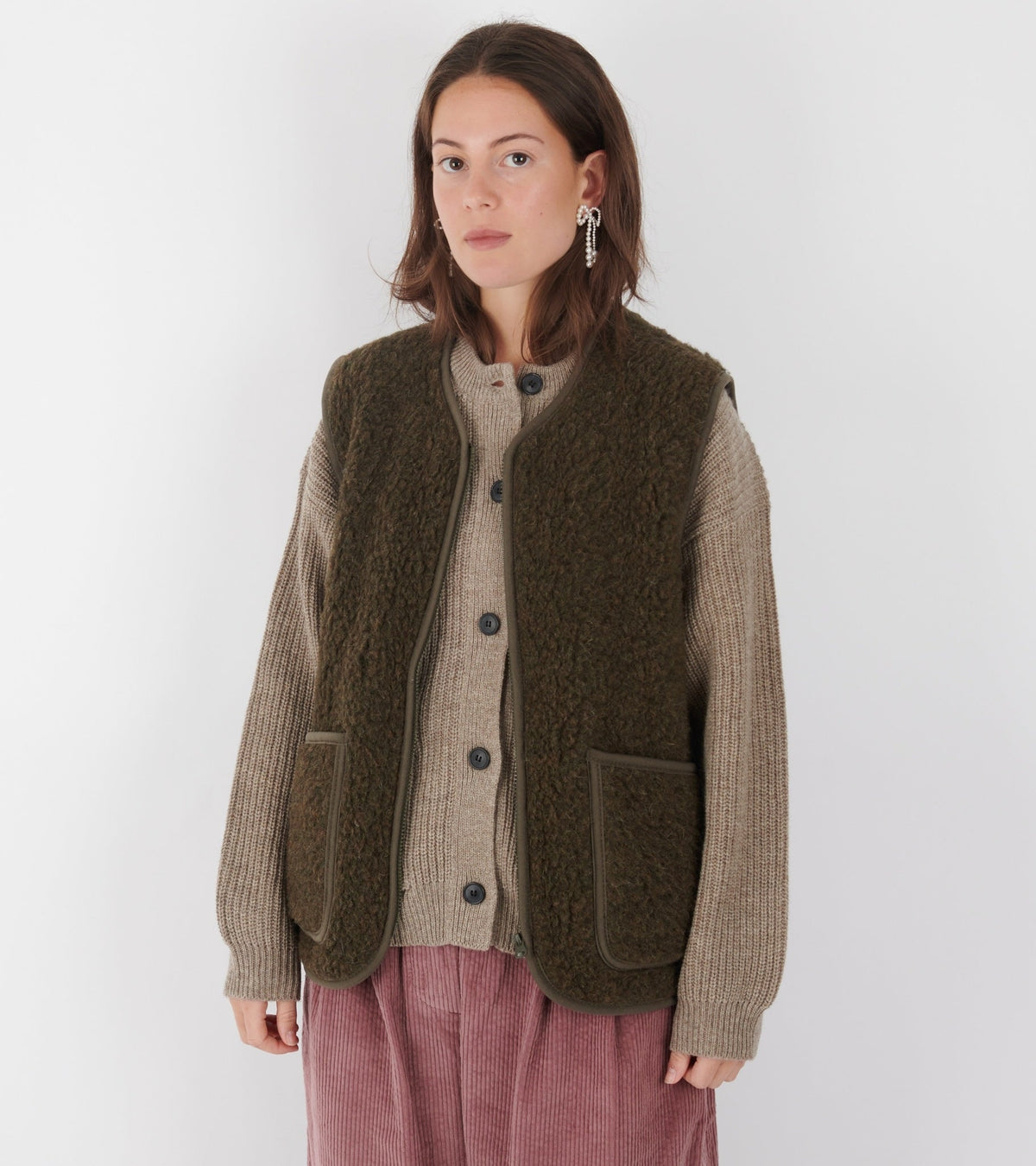 Zip Vest Khaki