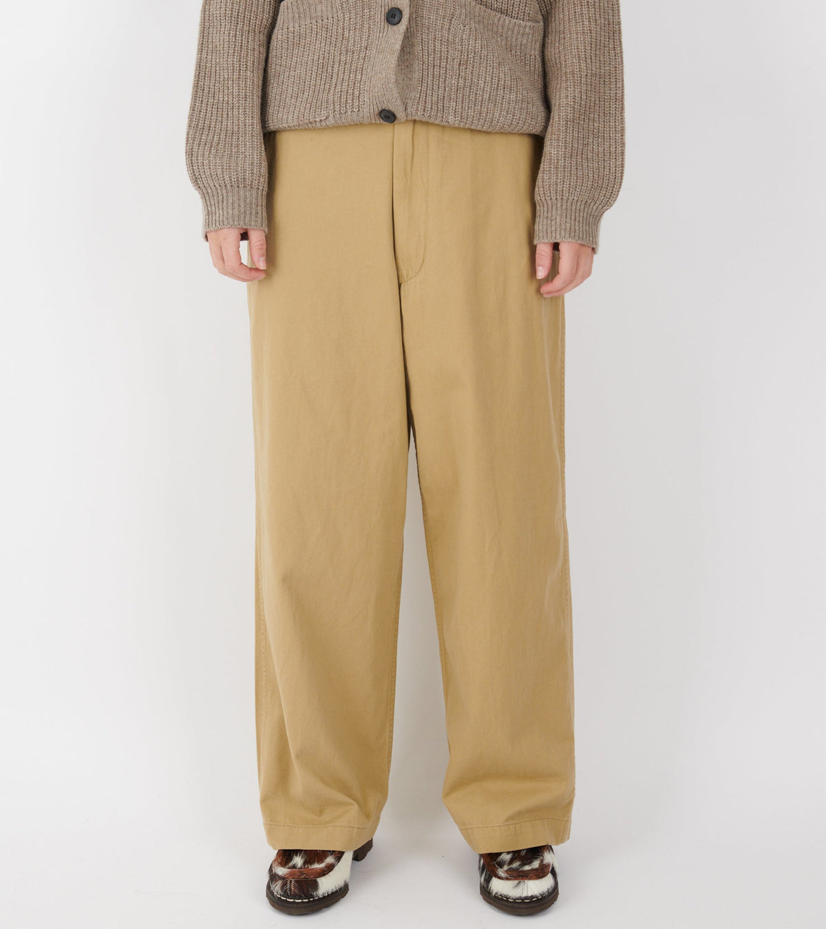 Wide Chino Pants Beige