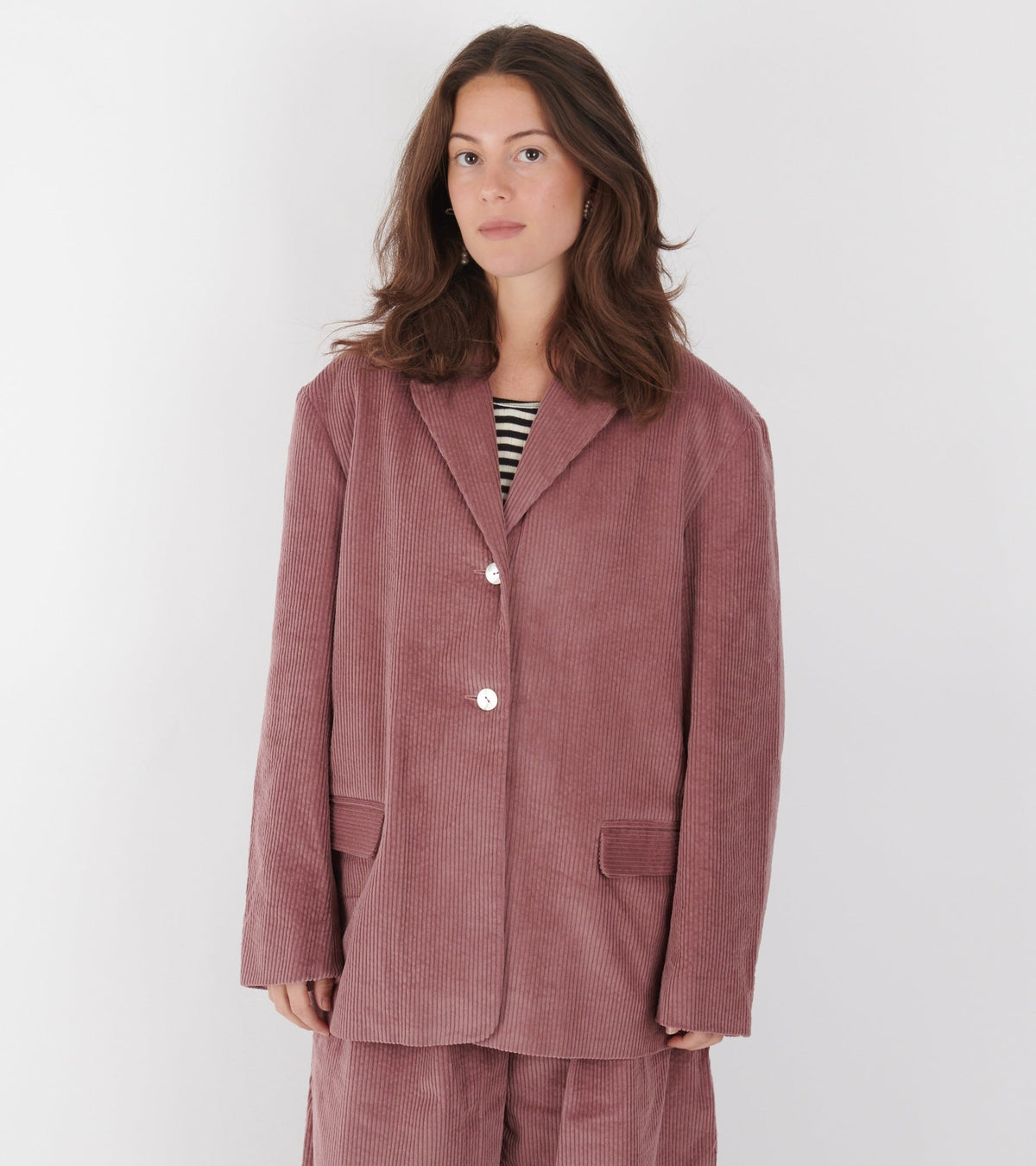 Japanese Cotton Corduroy Andie Blazer Thistle