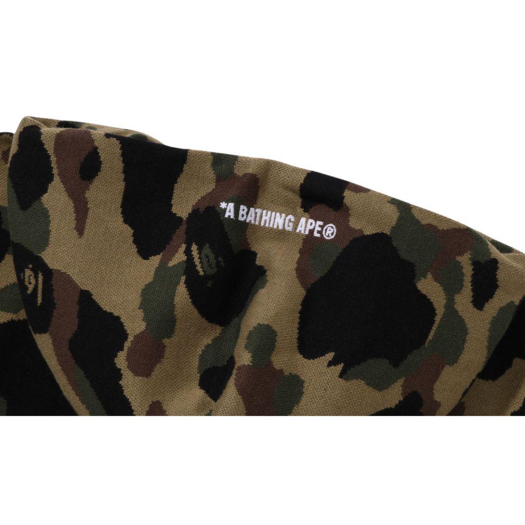 BAPE 1ST CAMO KNIT ONE POINT HOODIE GREEN