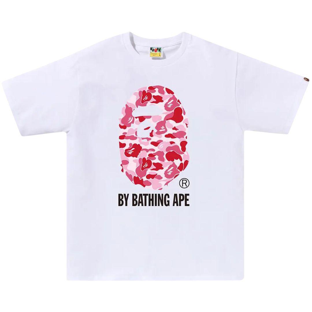 BAPE ABC CAMO BIG HEAD T-SHIRT WHITE/PINK