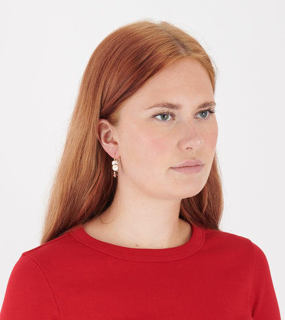 Rusa Earring Red Malachite Mix