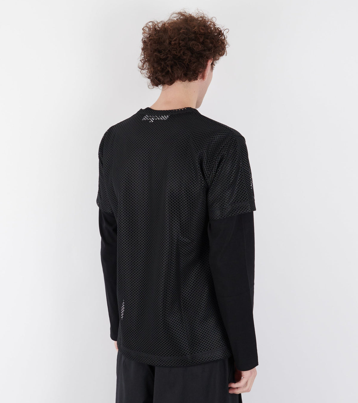 U Red Heart Mesh T-shirt Black