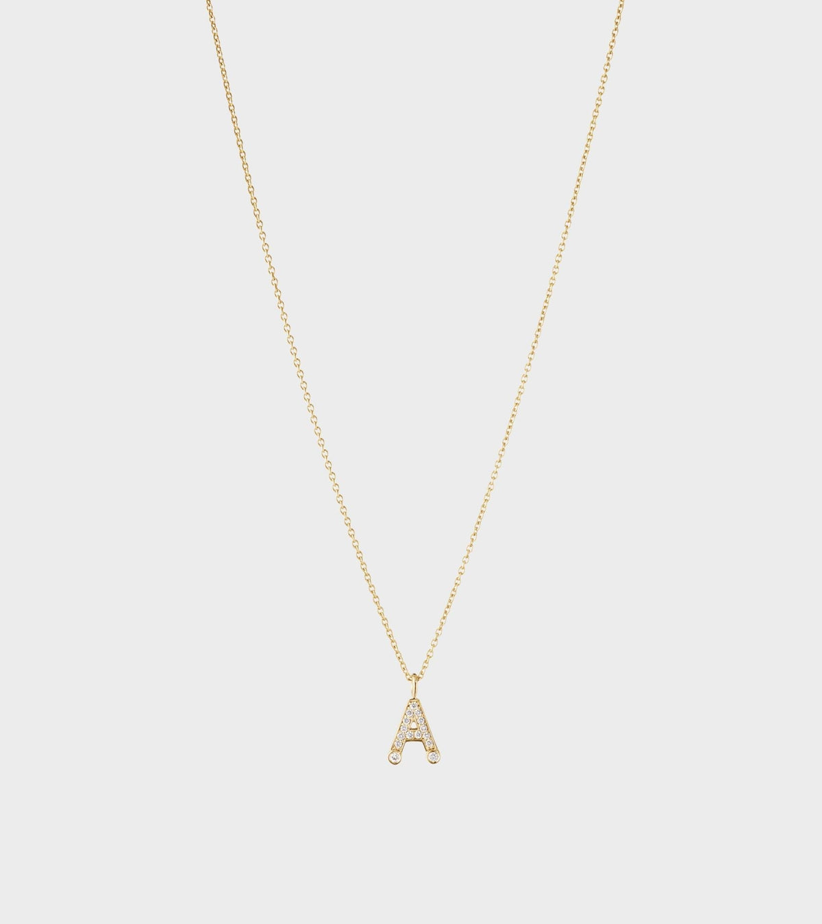 Simple A Necklace Gold