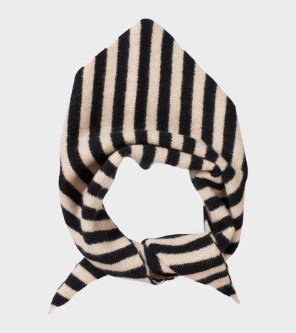 Stripe Triangle Neckerchief Black/Oatmeal