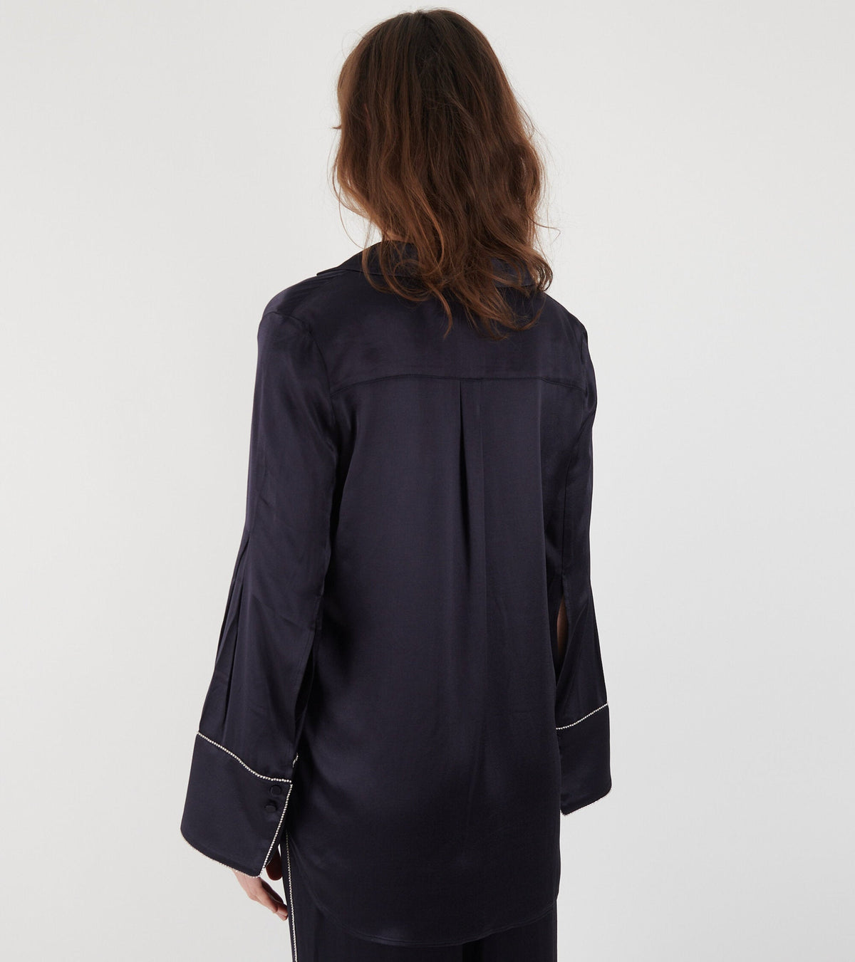 Phoebe Satin Shirt Midnight