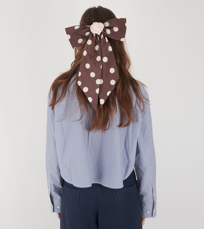 Caro Bow Brown w. Cream Dots