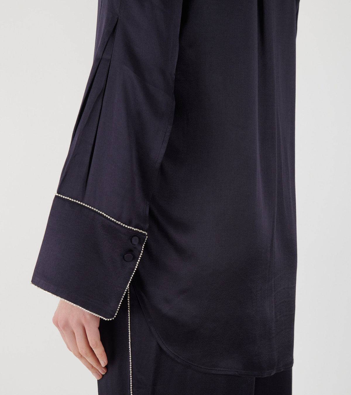 Phoebe Satin Shirt Midnight