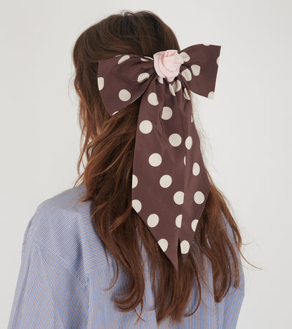 Caro Bow Brown w. Cream Dots