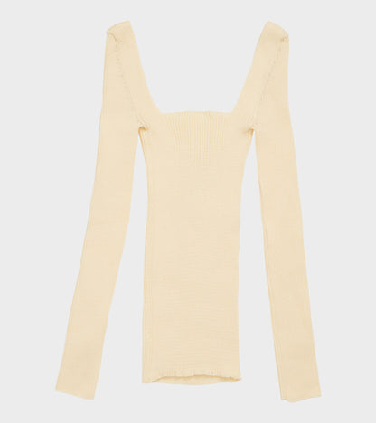 Emma Square Neck Top Ecru