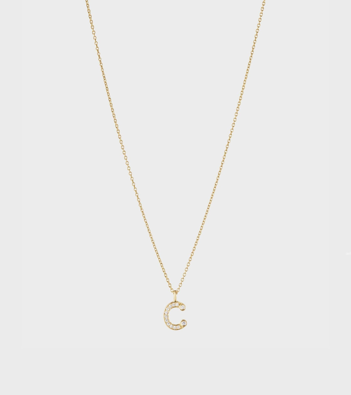 Simple C Necklace Gold