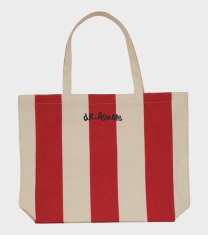 Dr. Adams Striped Tote Natural/Red