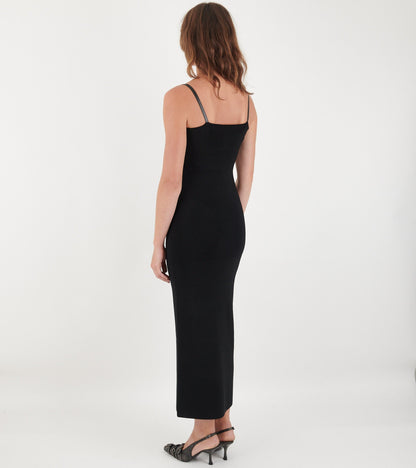 Strap Logo Dress Black