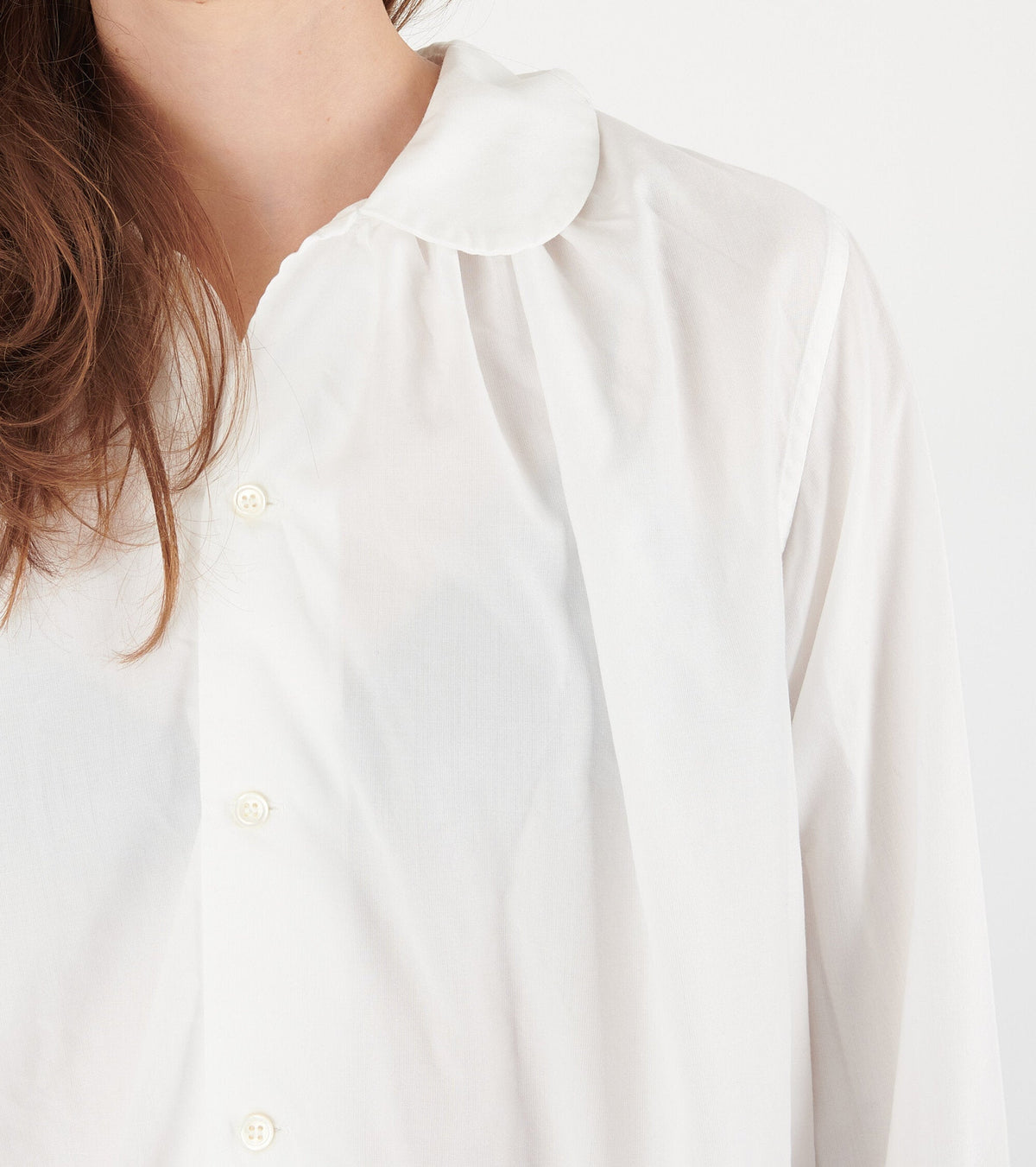 Round Collar Shirt White