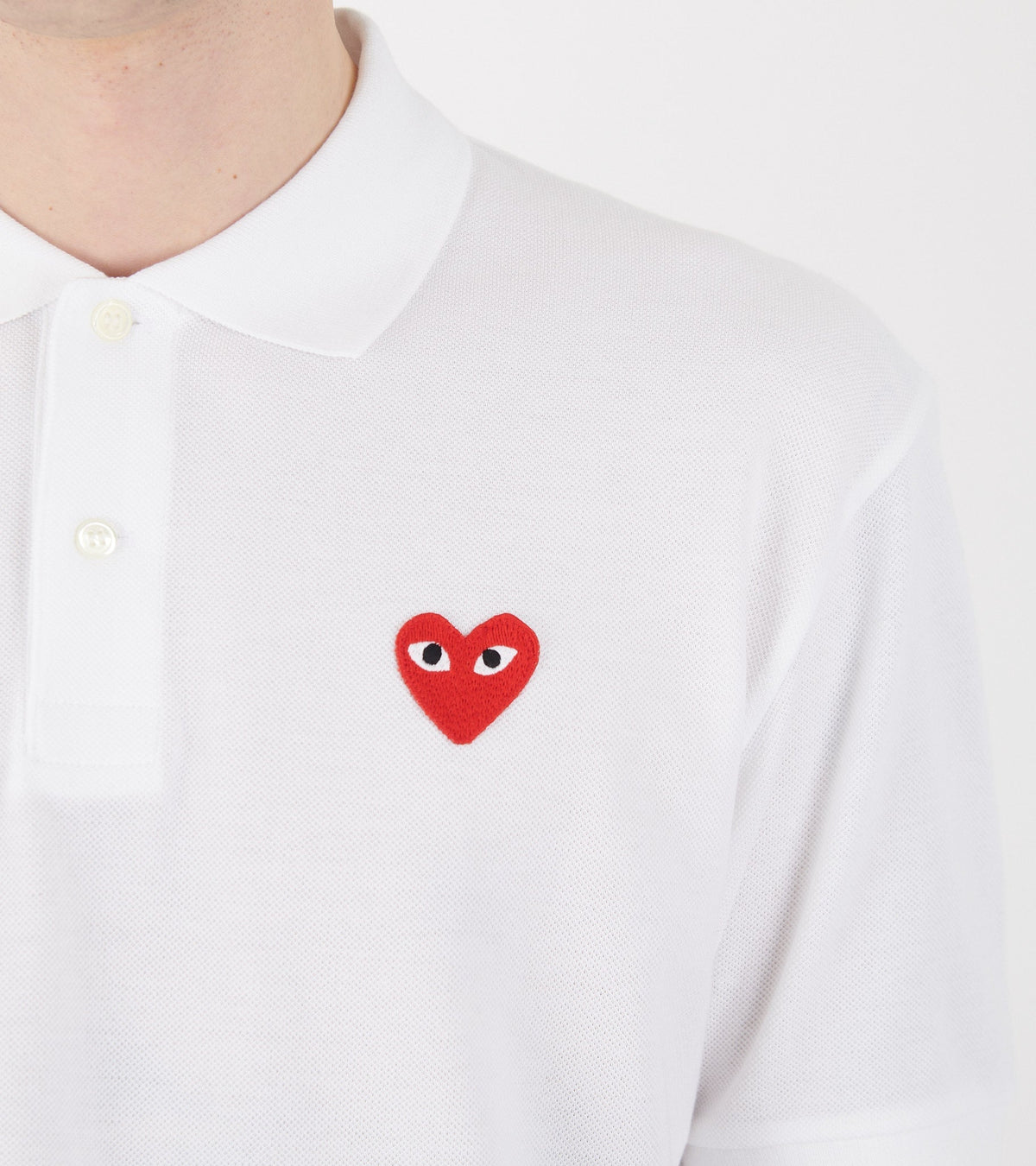 U Red Heart S/S Polo White