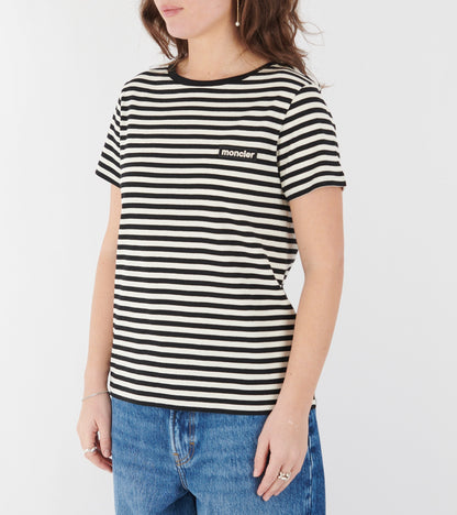 Striped Logo T-shirt Black/White