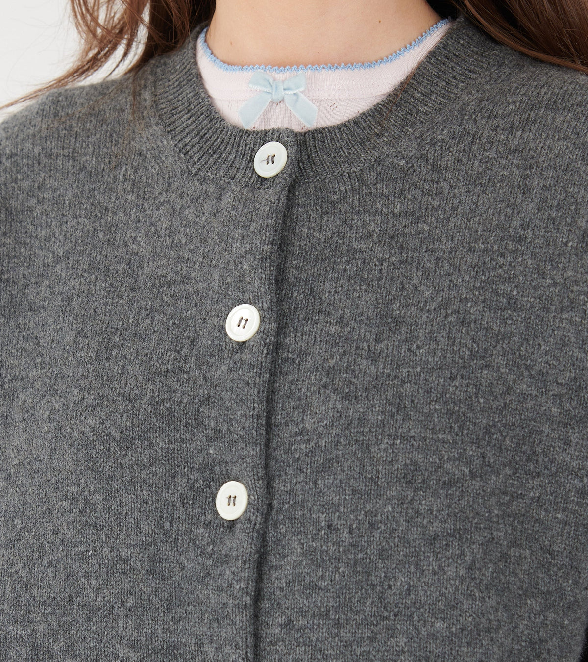 Ada Crewneck Cardigan Derby Grey