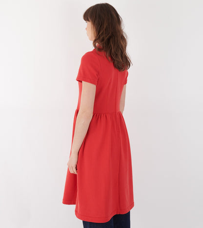 Classic Collar Dress Red