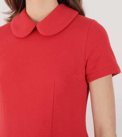 Classic Collar Dress Red