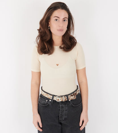 S/S Heart T-shirt Undyed