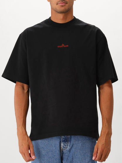 Stone Island T-shirt Backprint Zwart