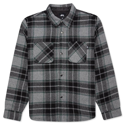 Max Plaid Quilted Shirt - Grey