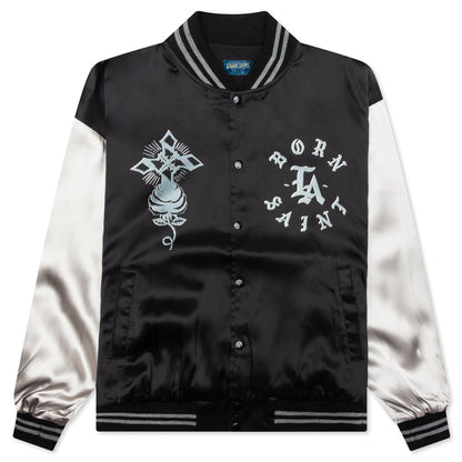 Saint Michael x Born x Raised Satin Jacket - Black/Grey