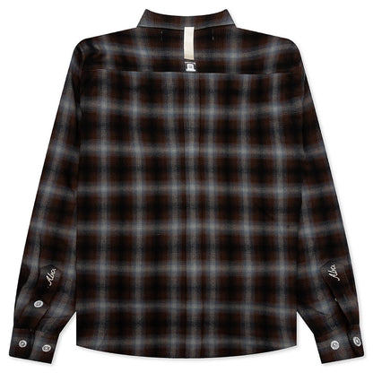 Abc. Flannel Plaid Puffer Quilted Jacket - Blue